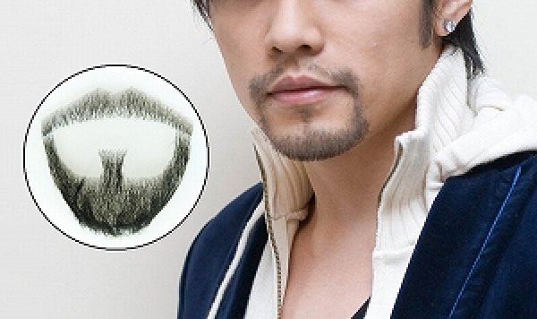 画像3: RM-1002 付け髭 ボックススタイル 舞台や演劇に 濃いバージョン 普段使いにもぴったり 薄いバージョン 人毛100パーセント つけひげ ひげ あご リアル 本物  (3)