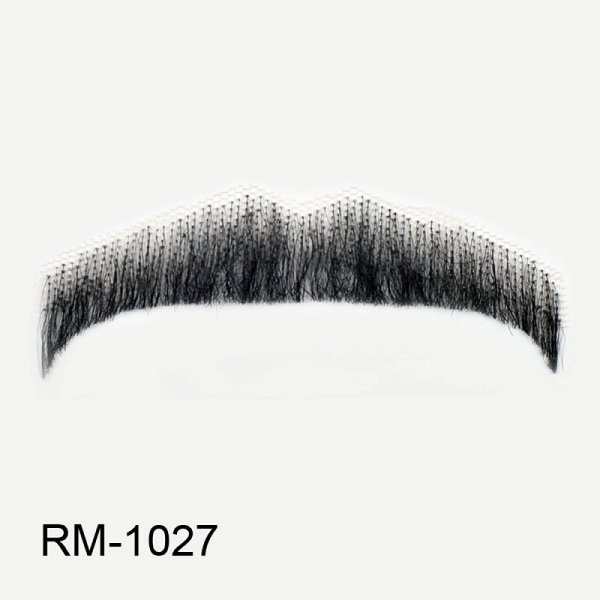画像2: RM-1027 付け髭 口ひげパームスタイル 濃いバージョン 演劇 舞台に 普段使いにもぴったり 人毛100% つけひげ ひげ あご リアル 本物 (2)