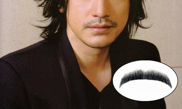 画像3: RM-1027 付け髭 口ひげパームスタイル 濃いバージョン 演劇 舞台に 普段使いにもぴったり 人毛100% つけひげ ひげ あご リアル 本物 (3)