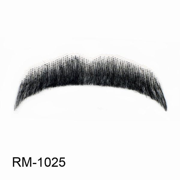 画像2: RM-1025 付け髭 口ひげパームスタイル 薄いバージョン 演劇 舞台に 普段使いにもぴったり 人毛100% つけひげ ひげ あご リアル 本物 RM-1025  (2)