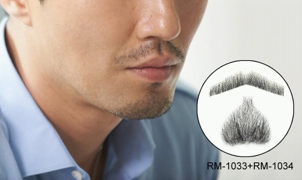 画像4: 付け髭 あごひげの 普段使いにもぴったり薄いバージョン 人毛100% つけひげ ひげ あご リアル 本物 RM-1034 (4)