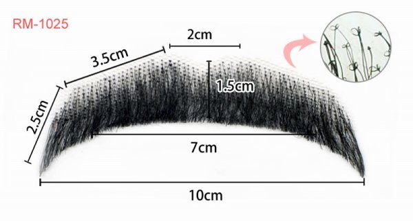 画像4: RM-1025 付け髭 口ひげパームスタイル 薄いバージョン 演劇 舞台に 普段使いにもぴったり 人毛100% つけひげ ひげ あご リアル 本物 RM-1025  (4)